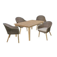 GARTEN-SITZGRUPPE Extra Gartenmöbel-Set - Braun, Holz - DELUKE