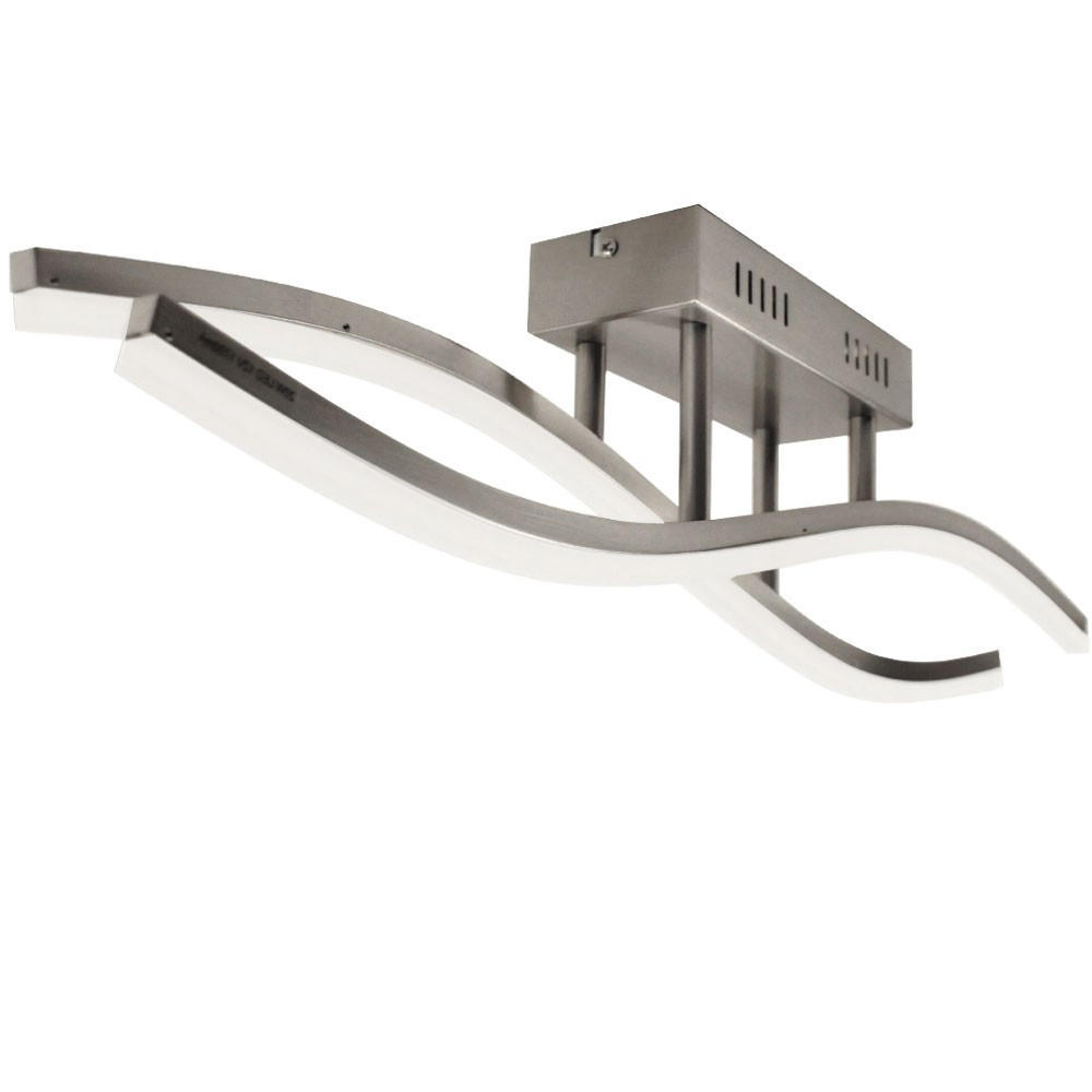 LED DECKENLEUCHTE SAHARA Silber matt - Silberfarben, Metall (69.5/8/16.5cm) - Globo Lighting