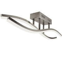 LED DECKENLEUCHTE SAHARA Silber matt - Silberfarben, Metall (69.5/8/16.5cm) - Globo Lighting