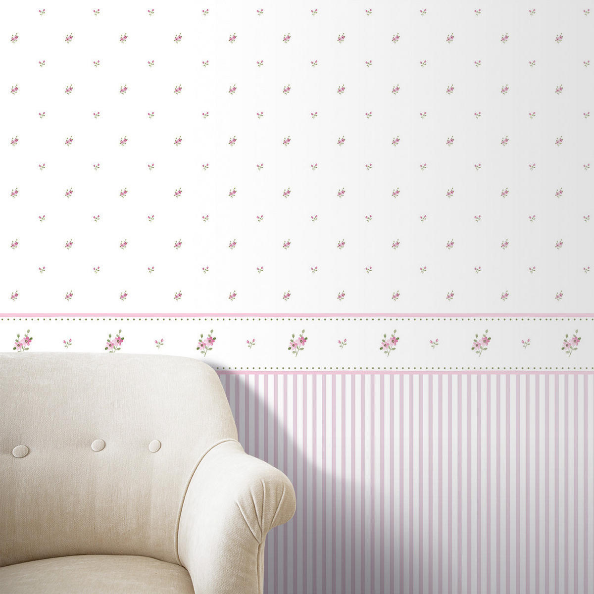 TAPETE Streifen 53 cm x 10 m - Pink, Papier (53/1000cm) - Sanders & Sanders