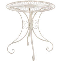 GARTENTISCH rund Ø70 cm Metall antik-creme - Creme, Metall (70/70/73cm) - CLP