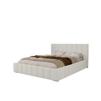 POLSTERBETT Alma 140x200 cm, Doppelbett mit Bettkasten und Lattenrost aus Holz, Velourstoff: Weiß - Weiß, Holz/Kunststoff (140/200cm) - Marpur