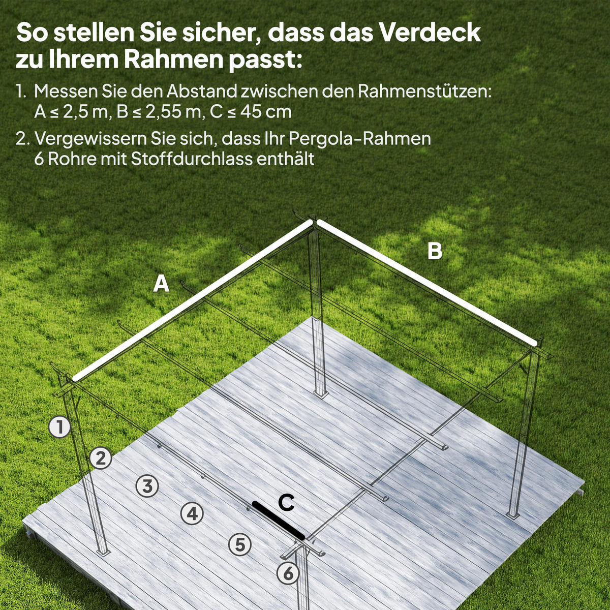 ERSATZDACH aus Polyester Braun - Braun, Textil (255/6/250cm) - Outsunny