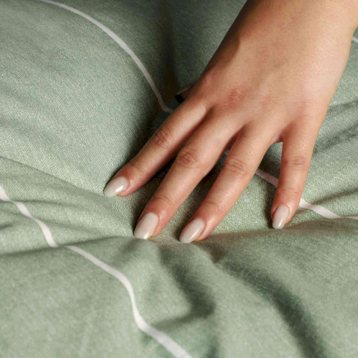RENFORCÉ KISSENBEZUG HARPLINES - Grün, Textil (80/80cm) - Esprit