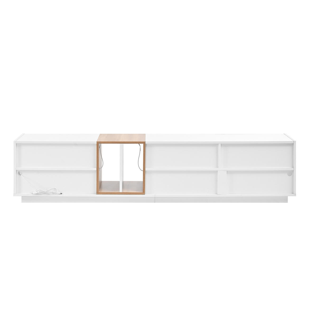 LOWBOARD DE-40196 mit LED und Hochglanzfront Weiß - Weiß, Holzwerkstoff (190/42/38cm) - ComfortXL