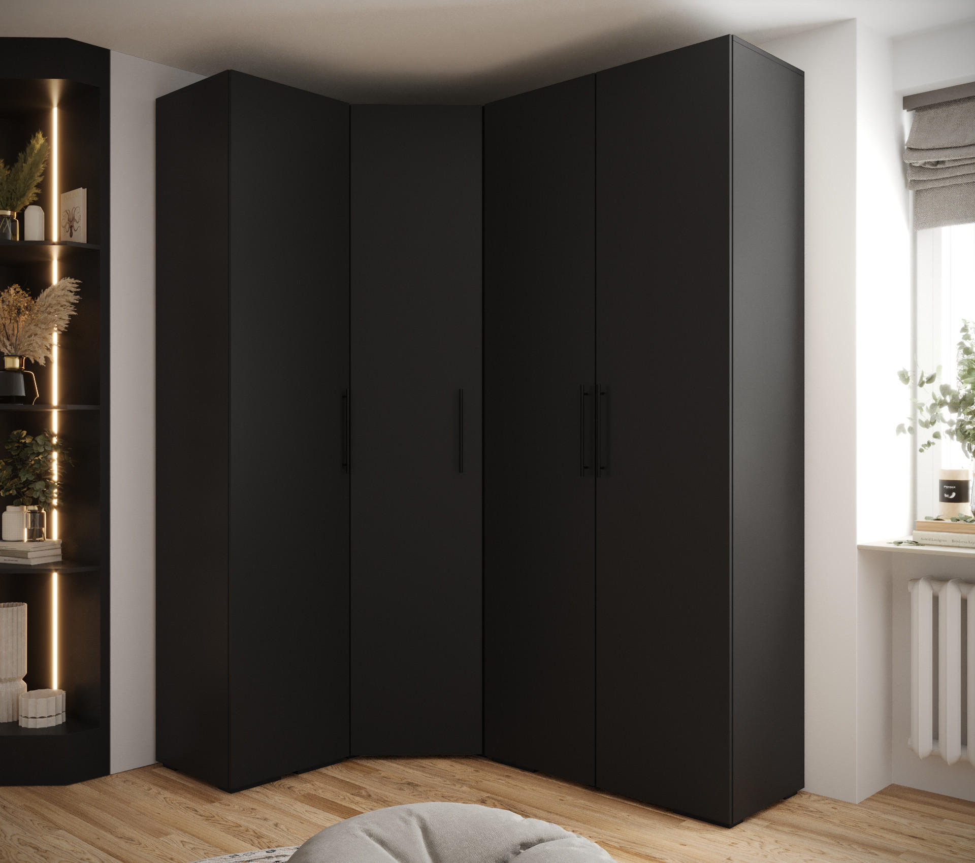 GARDEROBEN-SET 236,7/181,7/47 - Schwarz, Holz/Kunststoff (181.7/236.7/47cm) - Abiks Möbel
