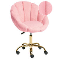 SCHREIBTISCHSTUHL Bouclé Rosa Annabelle - Pink, Textil (66/81/39cm) - Beliani