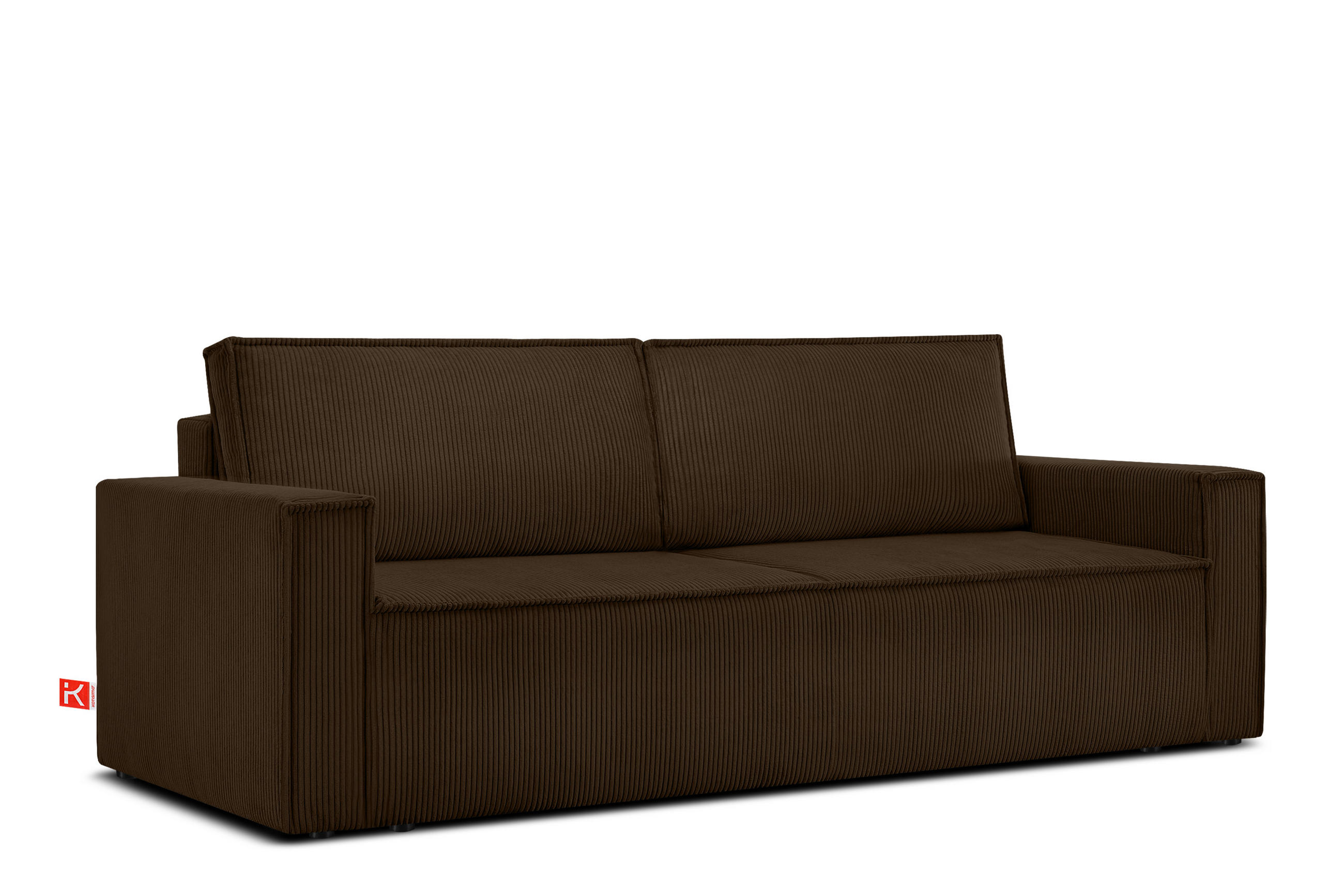 SCHLAFSOFA NAPI in Pet Friendly Cord-Stoff, dunkelbraun - Dunkelbraun/Schwarz, Textil (228/89/101cm) - KONSIMO®