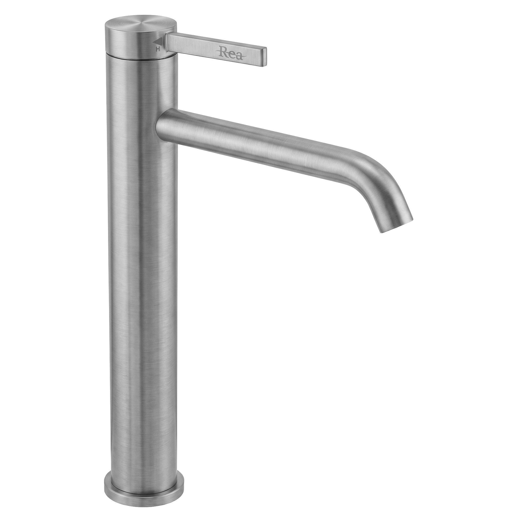 WASCHBECKENARMATUR Rea Rivo Brush Nickel - Nickelfarben, Metall (5/28/15.5cm) - REA