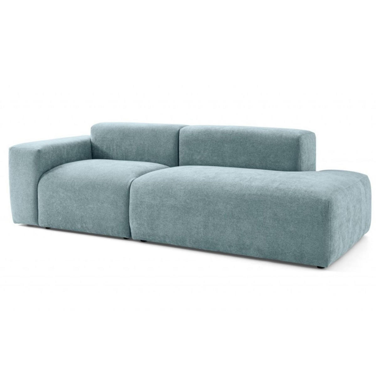 3-SITZER modulares Sofa HEAVEN SET 1 Rechts, Breite 255 cm Webstoff Blaugrau - Blaugrau/Schwarz, Holz/Kunststoff (102/71/255cm) - Muffo
