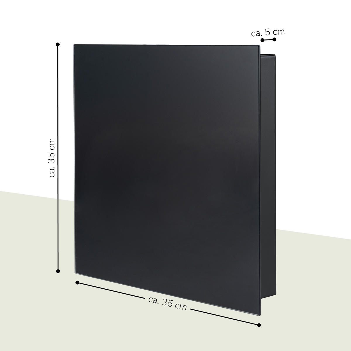 SCHLÜSSELKASTEN XL, schwarz - Schwarz Hochglanz, Metall (35/35/5cm) - bremermann