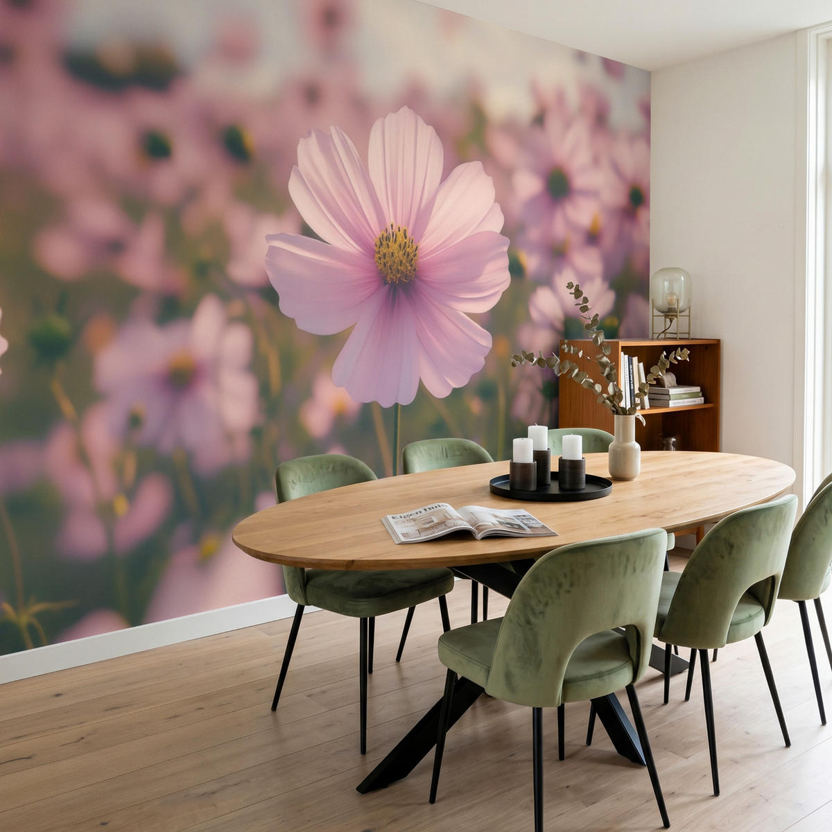 TAPETE - Blumen - Lila - Unscharf - 300x200 cm - Rosa, Papier (300/200cm) - OnlyWow