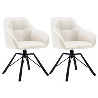 ESSZIMMERSTUHL Drehbar Armlehnen Komfort Weiß 2-teilig - Weiß, Textil (42/82.5/41cm)