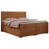 BOXBETT CARMEN 180/200 Orange Struktur - H3 - Orange, Holz/Textil (180/200cm) - MKS
