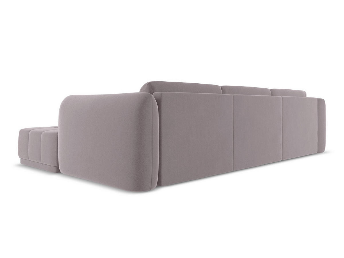 ECKSOFA Rechts Samt Stoff Violett - Lila/Flieder, Kunststoff/Textil (290/170cm) - Makamii