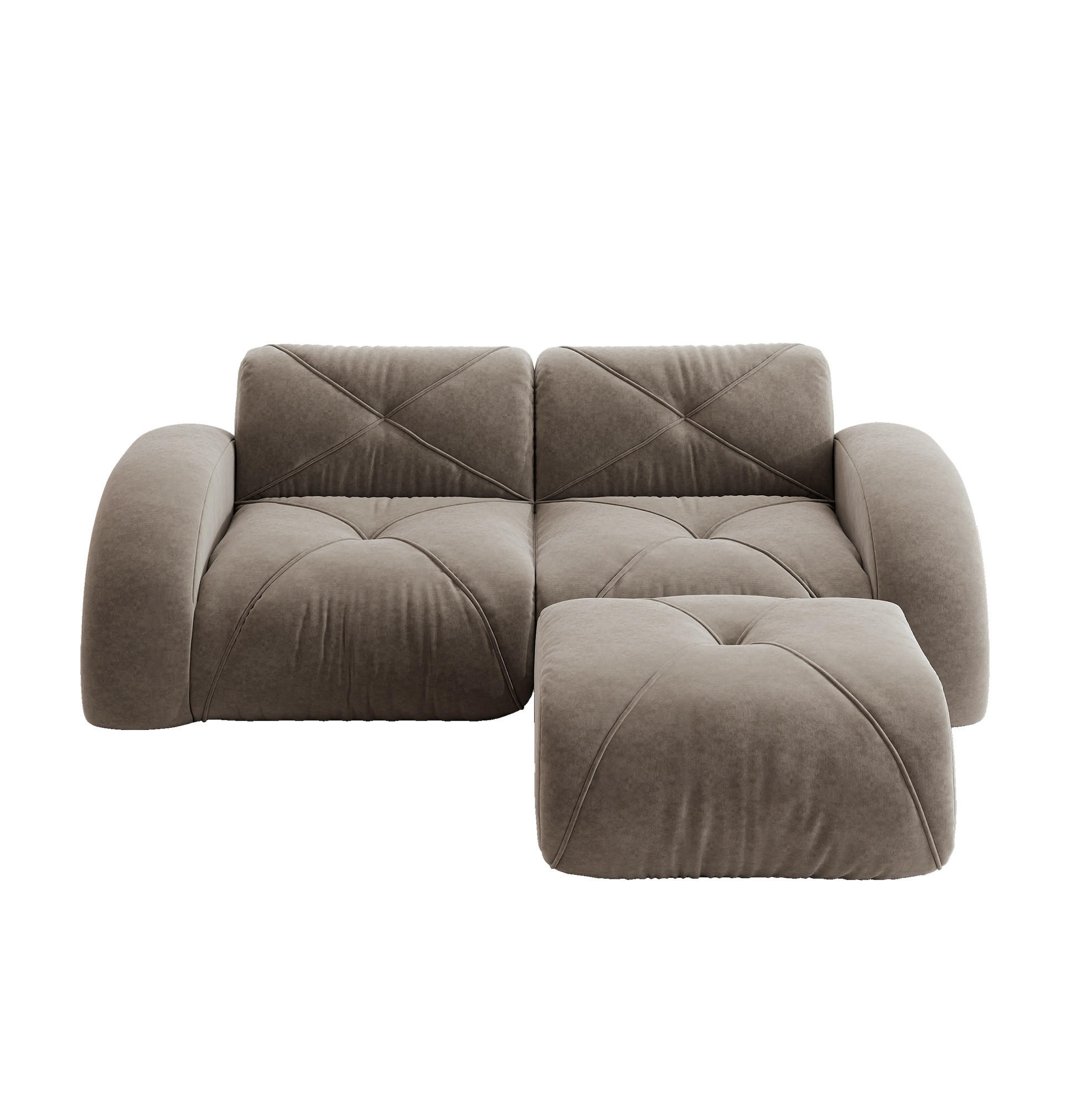 Flora Grace Ecksofa Taupe 204x171 cm