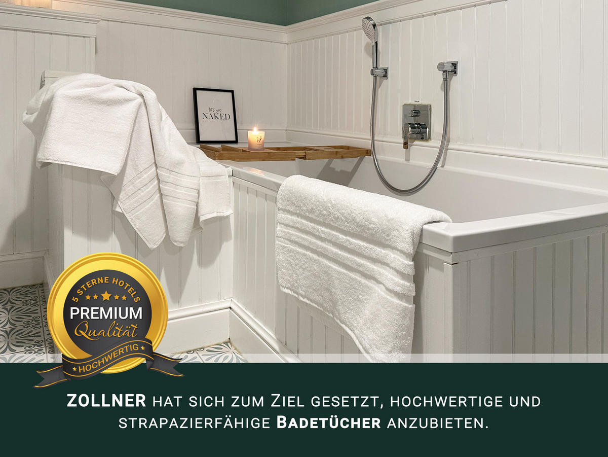 BADETUCH, 2er-Set, 100x150 cm, 100% Baumwolle, Weiß - Weiß, Textil (100/150cm) - Zollner