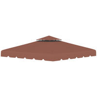 ERSATZDACH, 3x3 m für Pavillon, Doppeldach mit 8 Abflusslöchern, kaffeefarben - Multicolor, Kunststoff (300/300cm) - FORIOUS