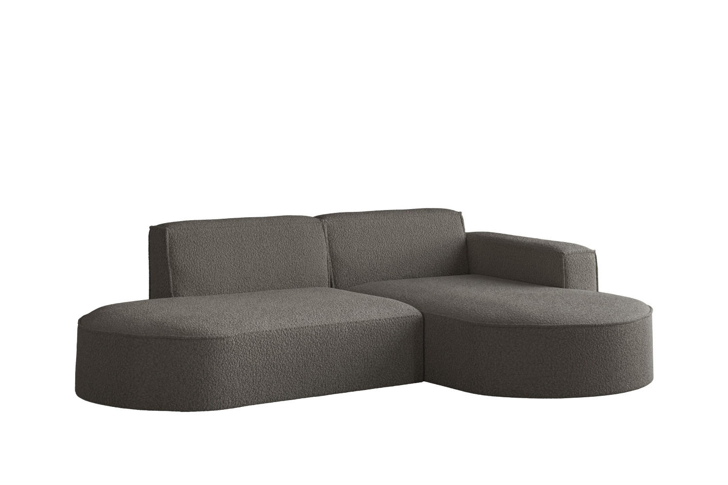ECKSOFA Modena Studio, Stoff Quelle, Graphit Rechts - Graphitfarben, Holz (236/165cm) - Kaiser Möbel