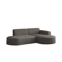 ECKSOFA Modena Studio, Stoff Quelle, Graphit Rechts - Graphitfarben, Holz (236/165cm) - Kaiser Möbel