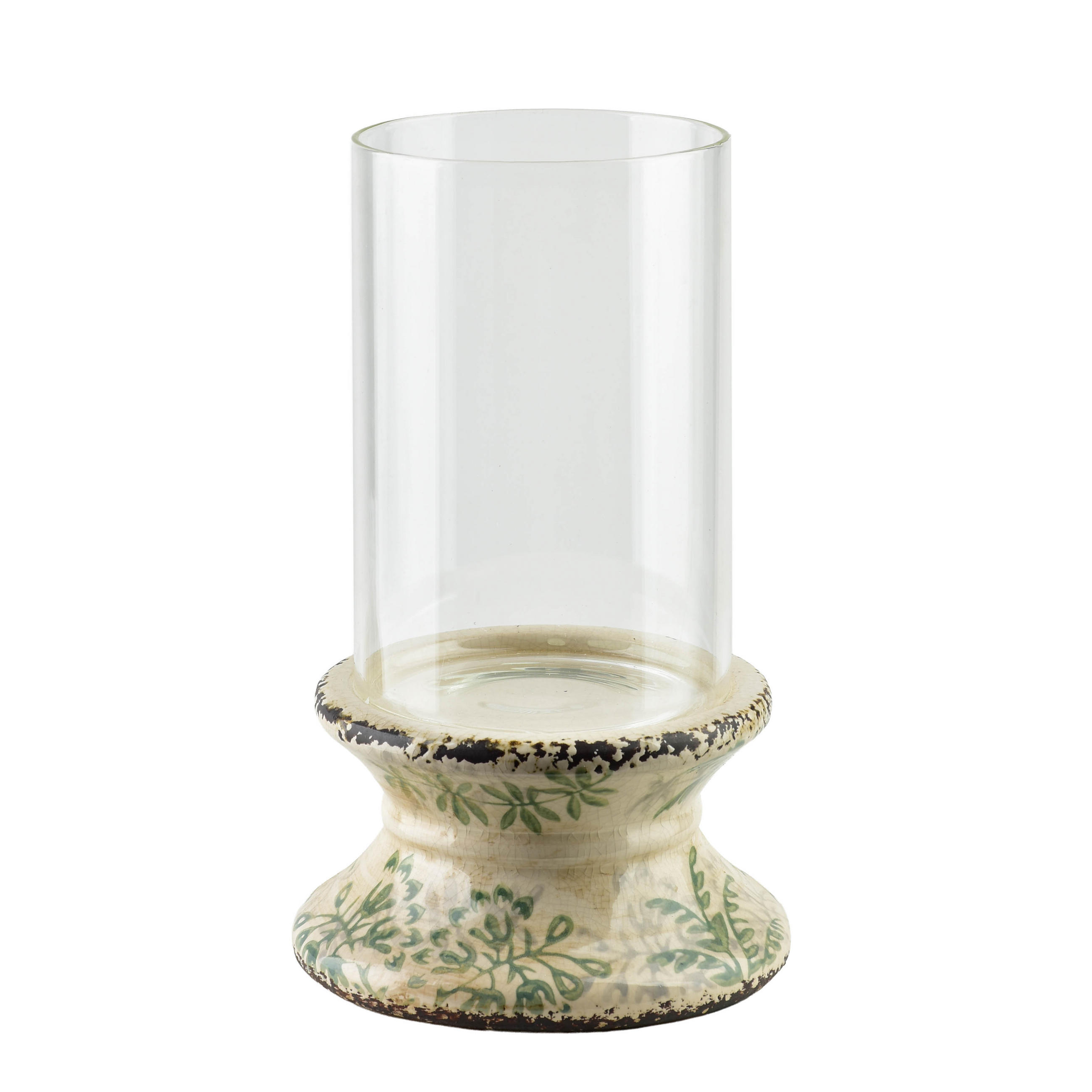 KERZENHALTER EVAM Beige 14,5/14,5/24cm Glas - Beige, Glas (24cm) - Mondex