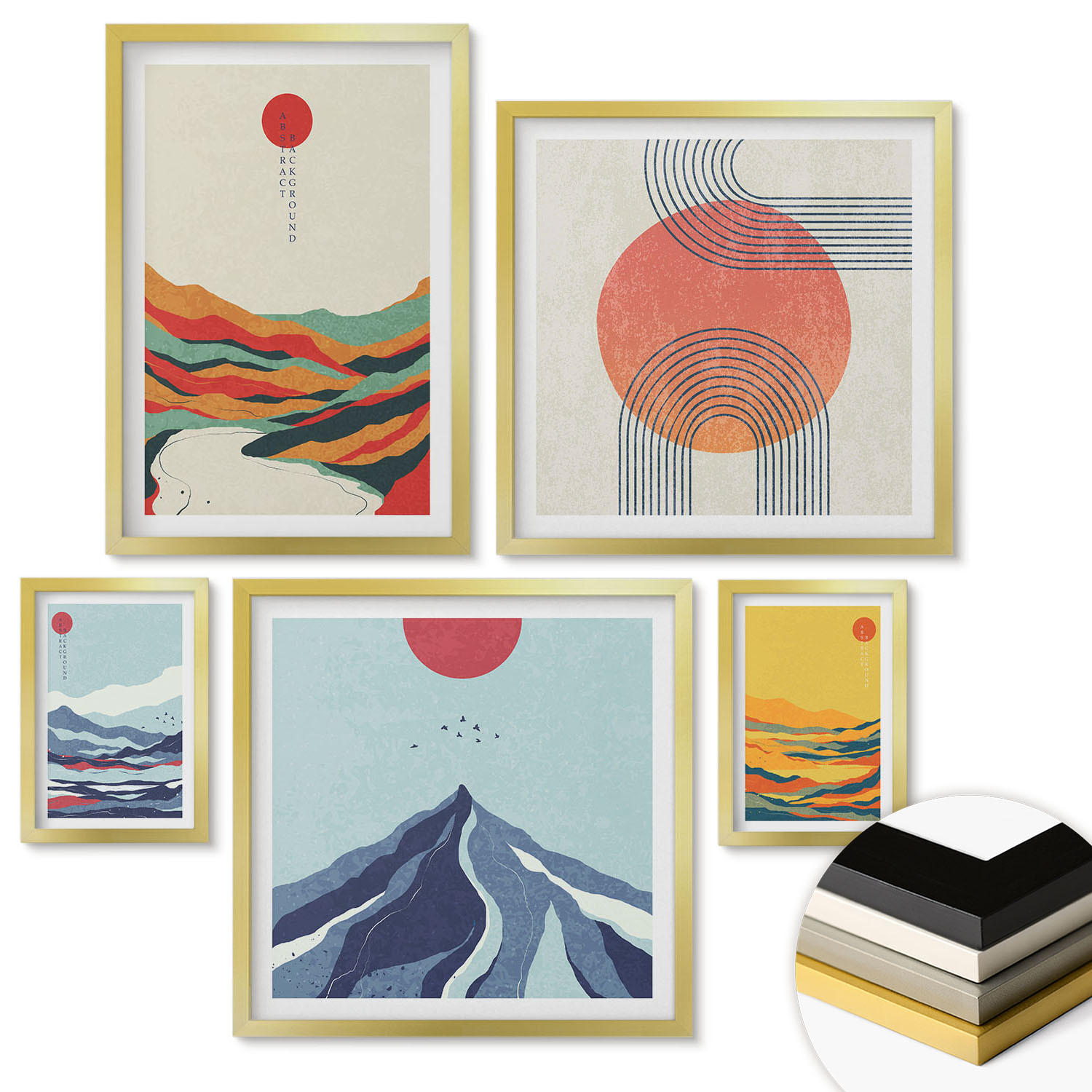 ArtPrintCave Wandbilder Gold 40x60 cm