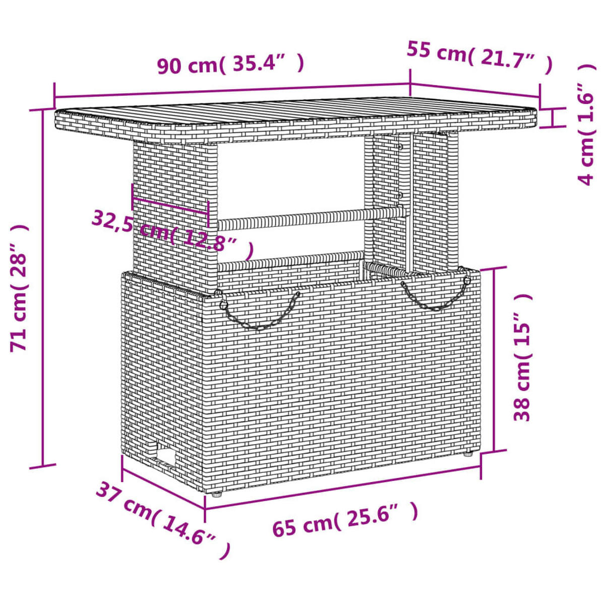 GARTEN-ESSGRUPPE 4-TLG. Mit Kissen Schwarz Poly Rattan - Schwarz, Kunststoff - vidaXL