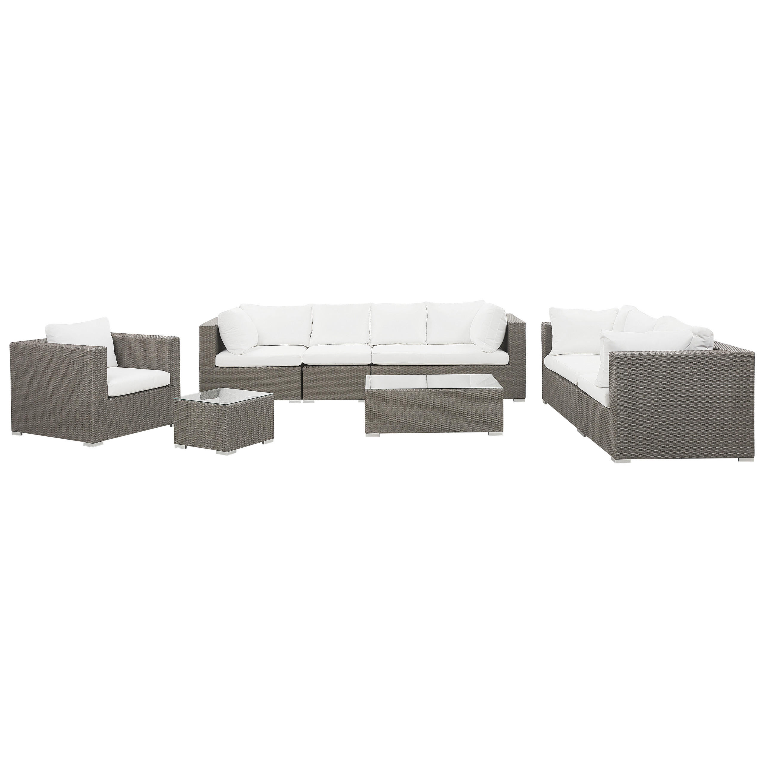 LOUNGE-SET grau modular Maestro - Grau, Kunststoff - Beliani