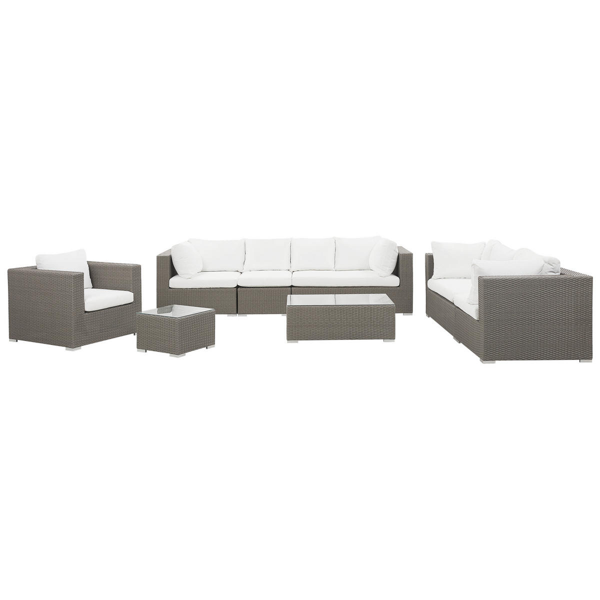 LOUNGE-SET grau modular Maestro - Grau, Kunststoff - Beliani