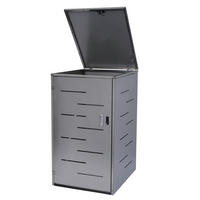 1ER-/2ER-MÜLLTONNENVERKLEIDUNG Silber - Silberfarben, Metall (71/116/98cm) - MCW