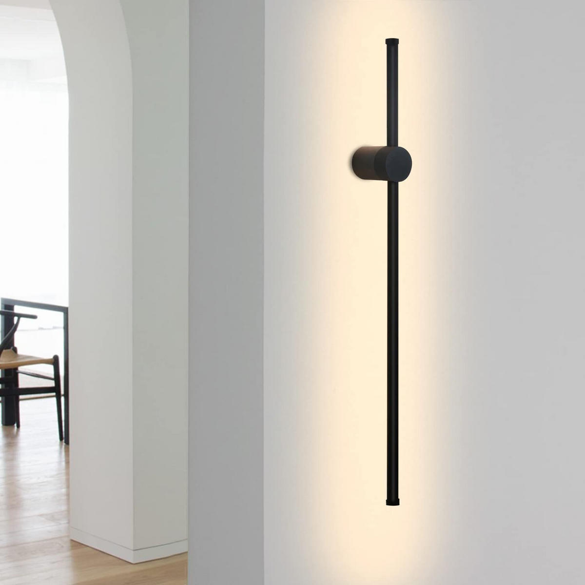 LED-WANDLEUCHTE Glowstone 60/10/6 cm - Schwarz, Metall (10/6/60cm) - ZMH