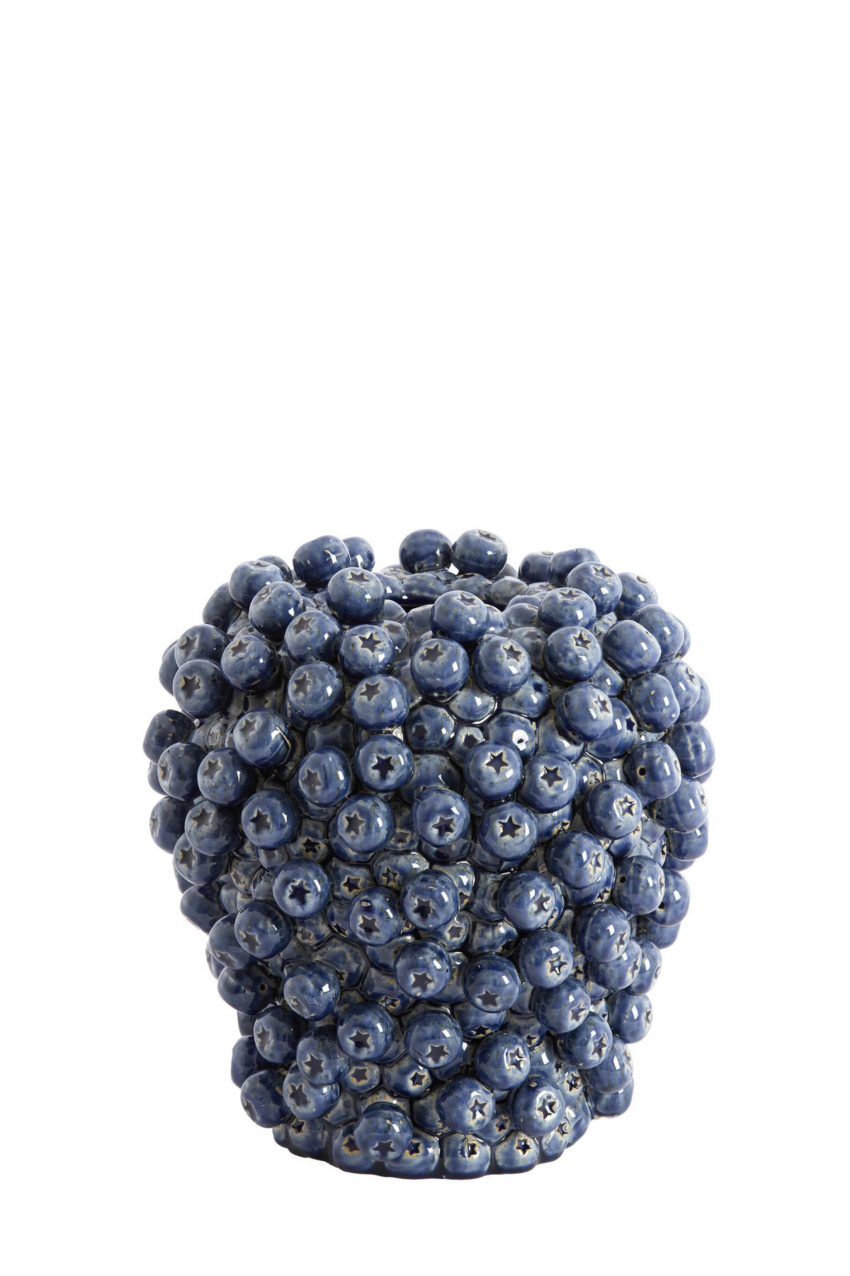 VAZE Berries Blau 25.5/25.5/27 cm - Blau, Keramik (27cm) - Light & Living