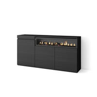 SIDEBOARD Elektrokamin, schwarz, 150/35/75cm - Schwarz, Holzwerkstoff (150/75/35cm) - Skraut Home