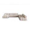 PANORAMASOFA modular rechts Bellis aus 3D-Stoff leichtes beige 7 Sitzplätze - Creme, Textil (282/70/376cm) - Micadoni