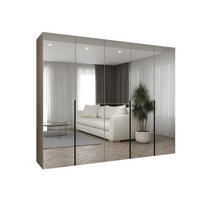 DREHTÜRENSCHRANK 202/250/52 5-türig - Kaschmir/Schwarz, Holz (250/202/52cm) - Abiks Möbel