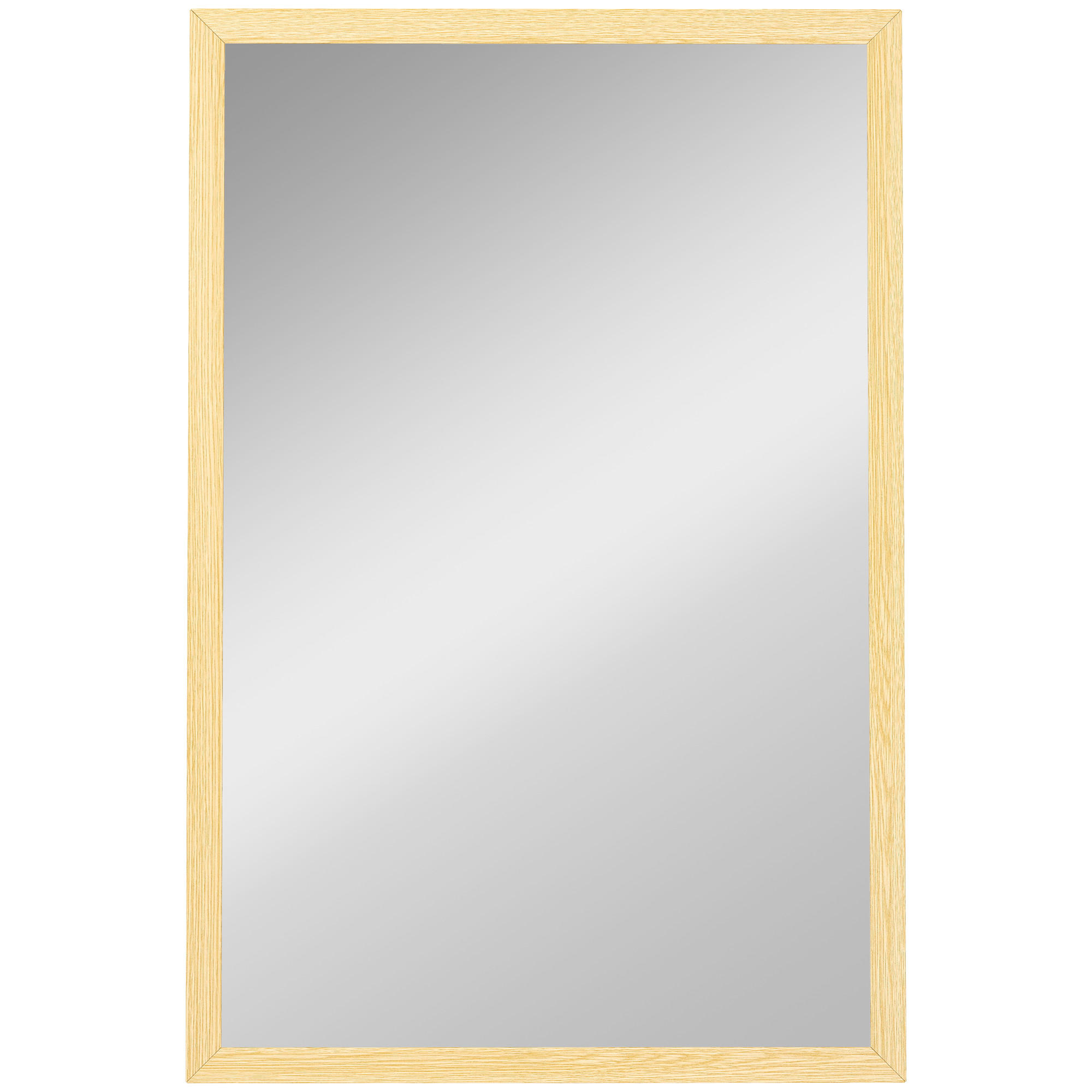 RECHTECKIG Spiegel Dekorativ 40 x 60 cm - Naturfarben, Holzwerkstoff (2/60/40cm) - HOMCOM
