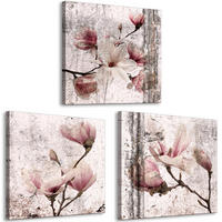 KUNSTDRUCK Rosa 120/40 cm - Pink/Grau, Textil (120/40cm) - KUNSTLOFT