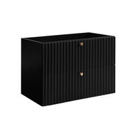 WASCHBECKENUNTERSCHRANK BELLO geriffelt Schwarz matt 80/57/46 cm - Schwarz, Holzwerkstoff/Metall (80.2/57/46cm) - Rodan