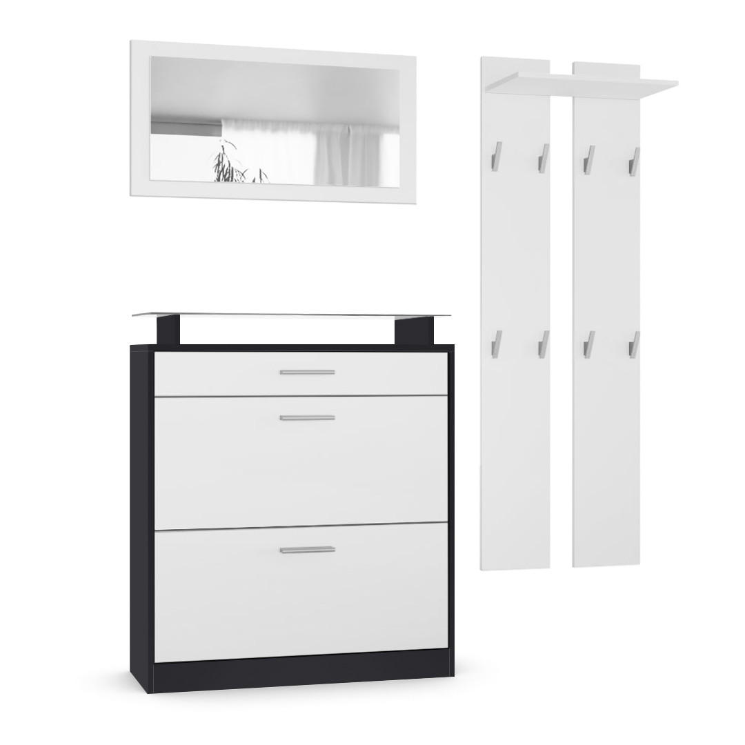 Vladon Garderobe Weiß 180x200x23 cm