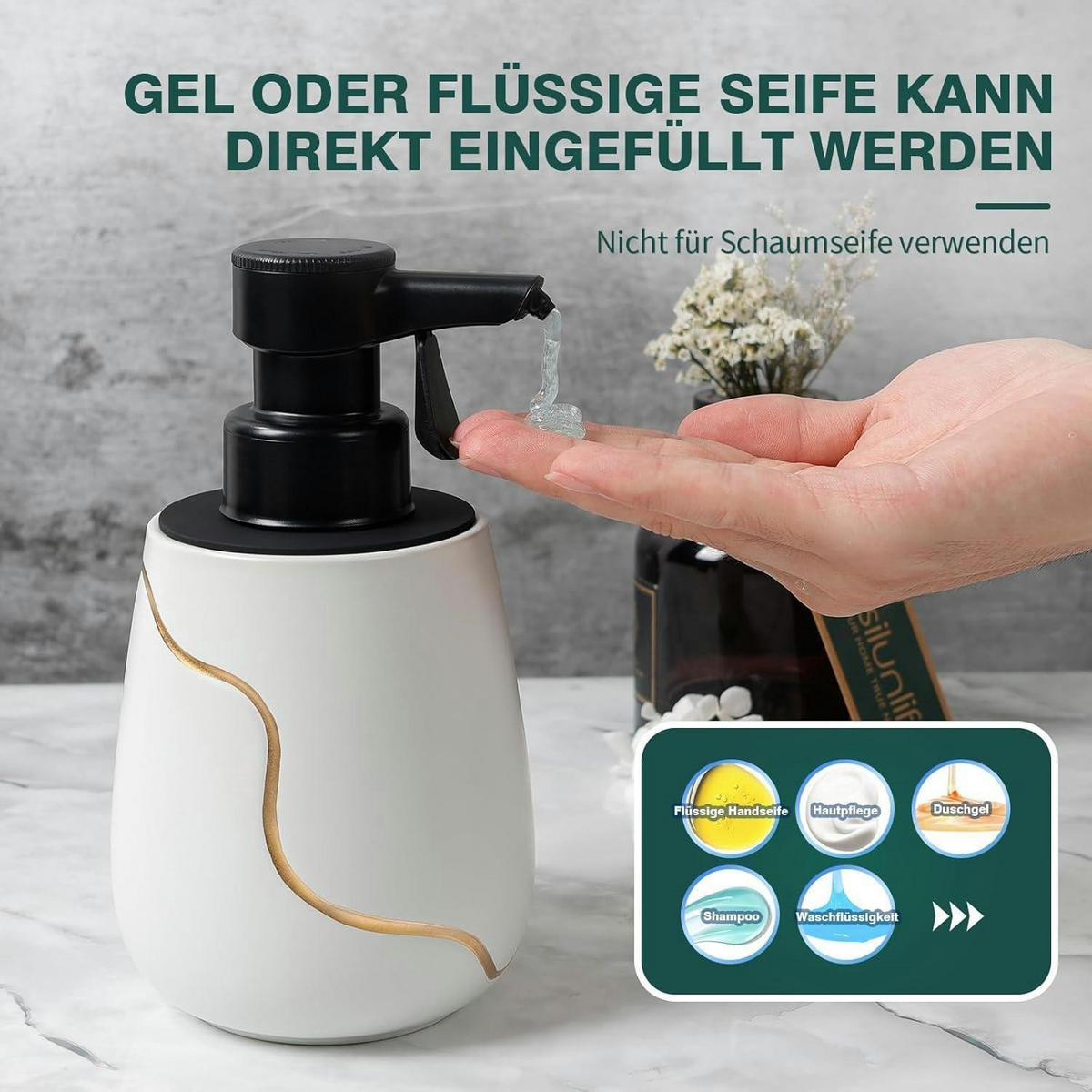 SEIFENSPENDER Automatisch Keramik Weiß mit Sensor - Weiß, Keramik (9/17/10cm)