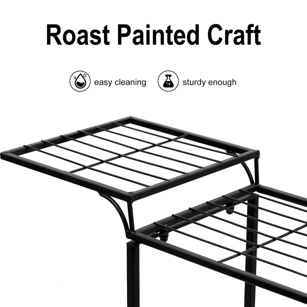 PFLANZENREGAL aus Metall für drinnen und draußen, Schwarz - Schwarz, Metall (82/70.5/21cm) - Kaket