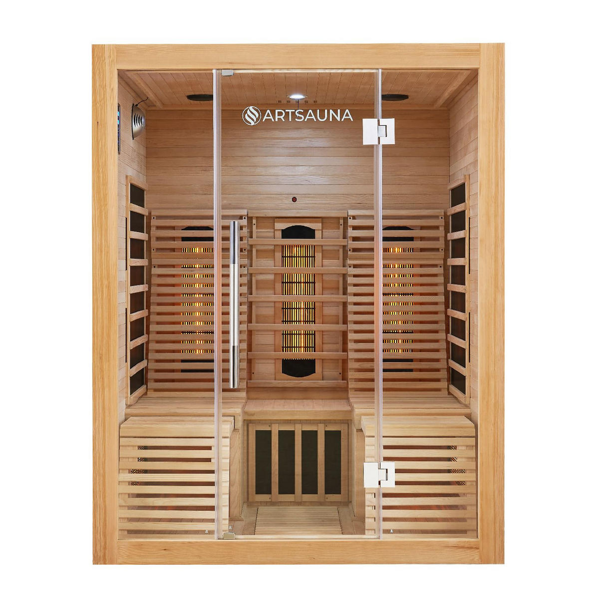 INFRAROTKABINE Helsinki 150 mit Dual-Technologie & Hemlockholz - Naturfarben, Holz (150/190/150cm) - Artsauna