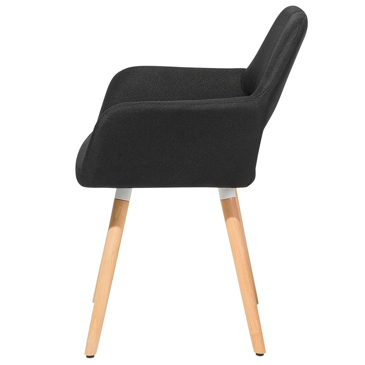 ESSZIMMERSTUHL 2er-Set Polsterbezug Schwarz Chicago - Schwarz, Holz/Textil (56/81/56cm) - Beliani