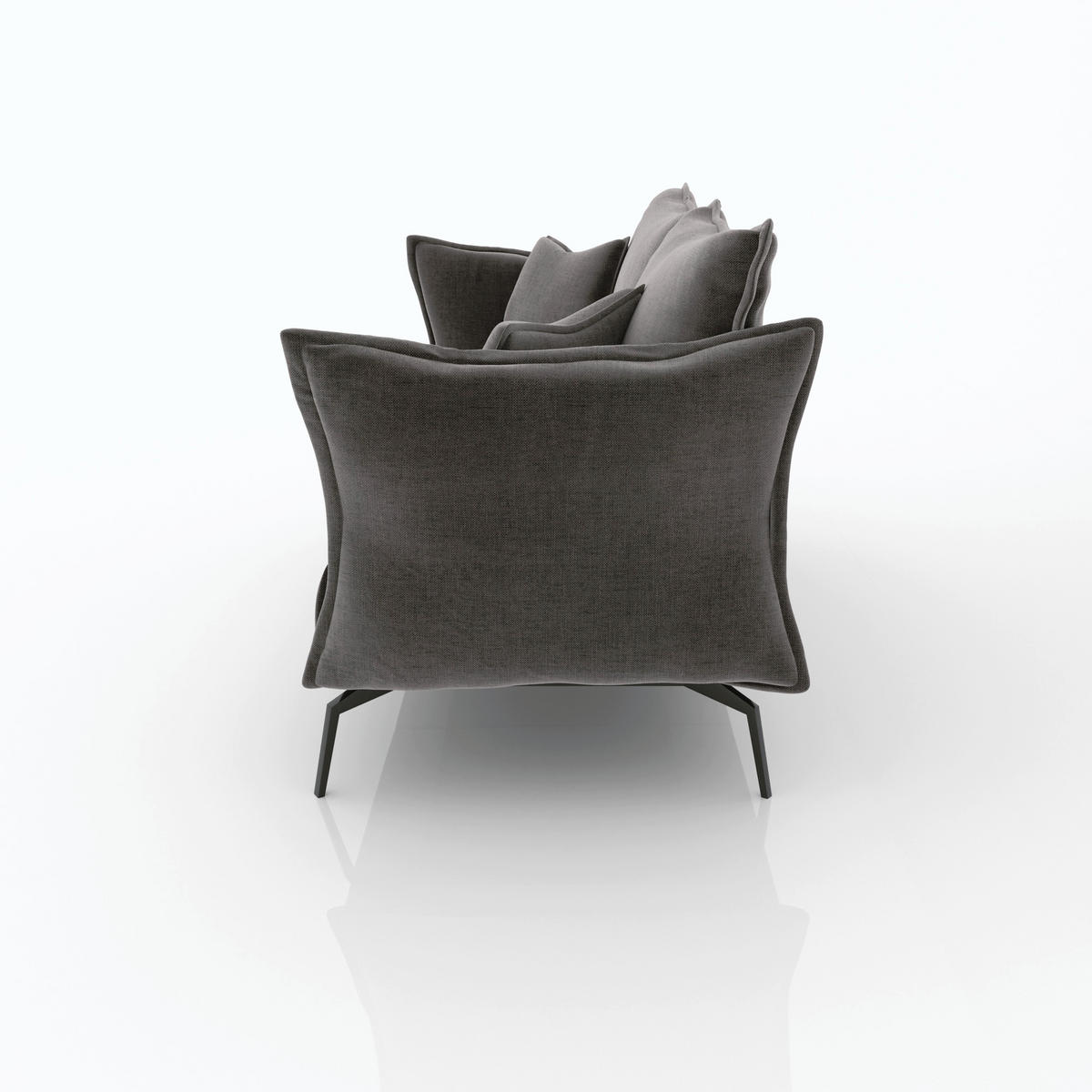 SCHLAFSOFA GERADE Samt Graphitgrau 210cm - Graphitfarben/Grau, Textil (210/90/105cm) - Sia Home