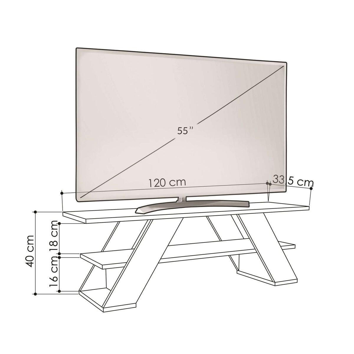 TV-MÖBEL 3 Regale L120 cm - Farfalla - Weiß, Holzwerkstoff (33.5/40/120cm) - Calicosy
