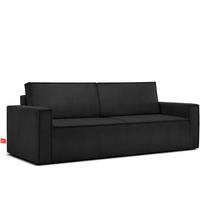 SCHLAFSOFA NAPI in Pet Friendly Cord-Stoff, dunkelgrau - Dunkelgrau/Schwarz, Textil (228/89/101cm) - KONSIMO®