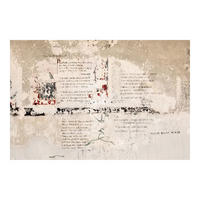 FOTOTAPETE Alte Betonwand mit Bertolt Brecht Versen 336/225 cm - Eichefarben, Papier (336/225cm) - Bilderwelten