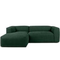 ECKMODULSOFA-LINKS BUFFO 3/4 Sitzer mit extrem weicher Sitzfläche, Gewebestoff, maritim - Grün, Textil (237/180cm) - KONSIMO®
