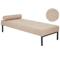 ČALOUNĚNÉ LEHÁTKO CHAISE LONGUE Bouclé Béžové Chinon - černá/béžová, textil (178/41/73cm) - Beliani