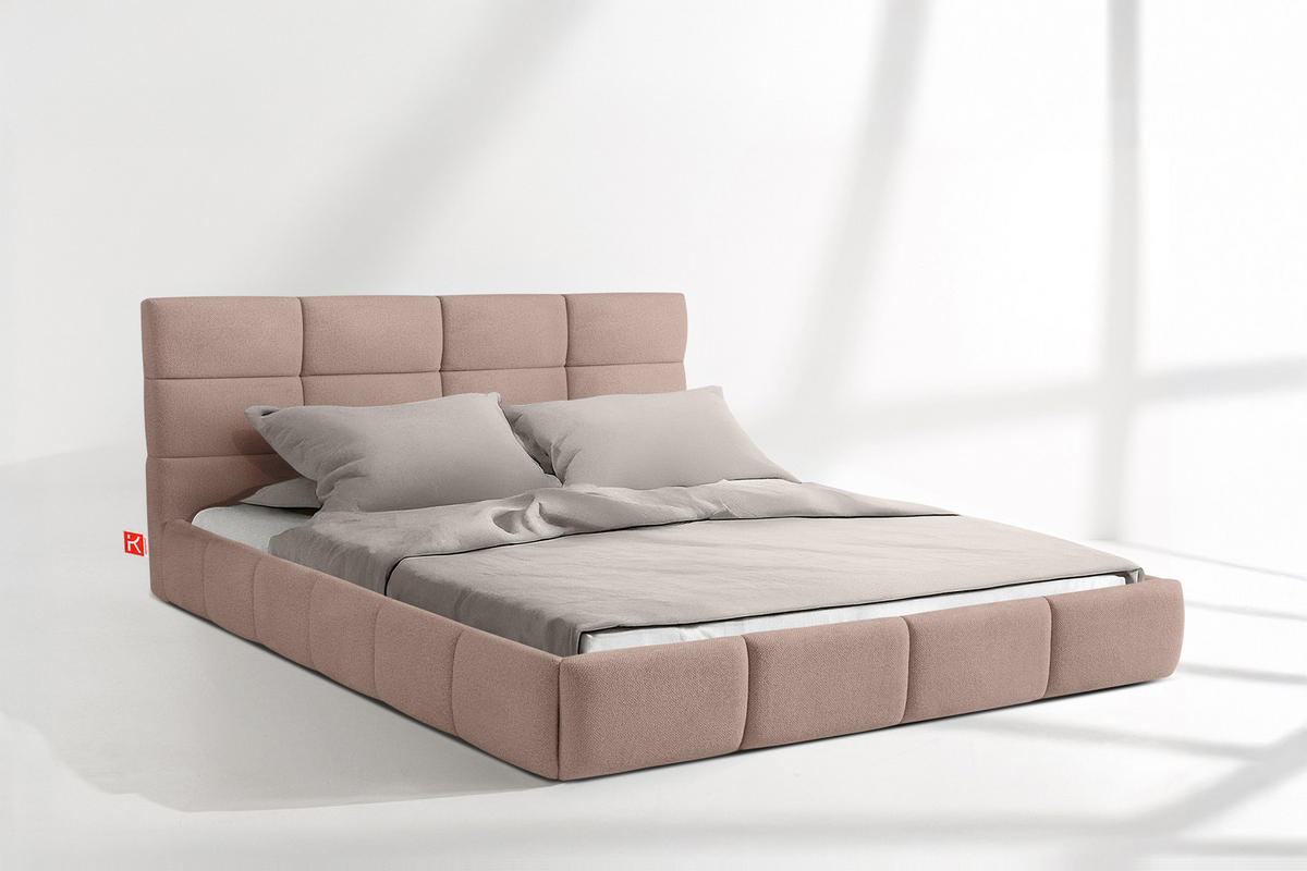 POLSTERBETT ALTOS Bouclé, rosa - Rosa, Holz/Holzwerkstoff (180/200cm) - KONSIMO®